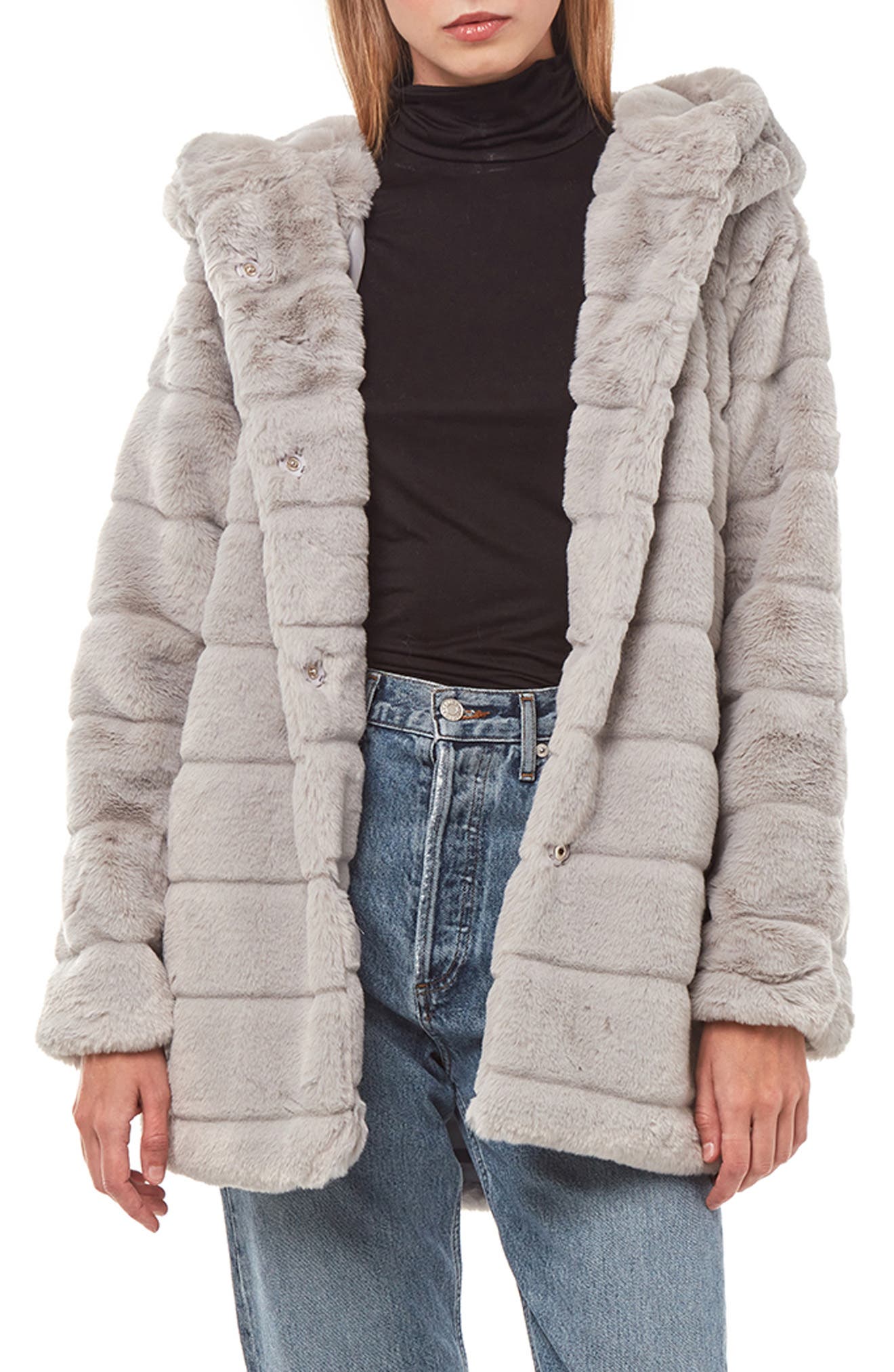 Collectif Pink Faux Fur Trim Jacket Marianne